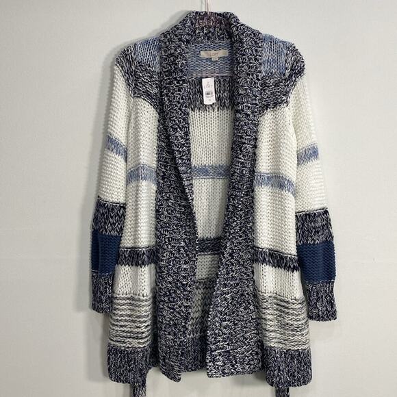 Loft Open Knit Cardigan Nautical Women's XS - Picture 1 of 14